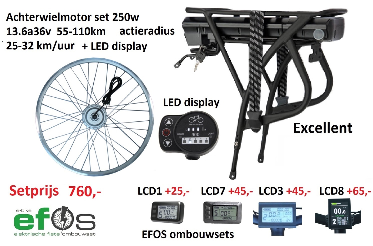 Volwassen maagd Landschap Fiets elektrisch maken Ombouwset elektrische fiets - EBIKE EFOS ombouwset  om u fiets elektrisch te maken