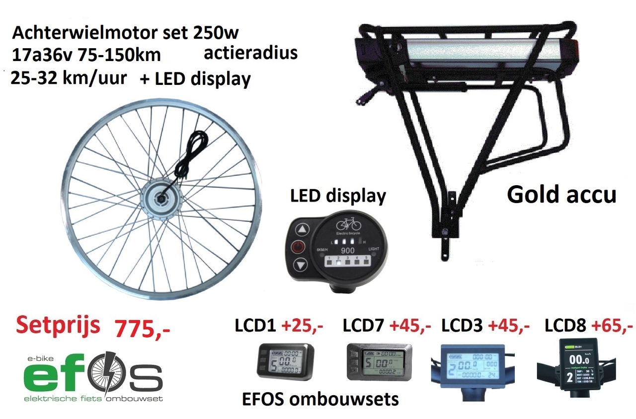 dutje ventilatie Rustiek Fiets elektrisch maken Ombouwset elektrische fiets - EBIKE EFOS ombouwset  om u fiets elektrisch te maken