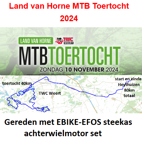 Toertocht met elektrische mountain bike met steekas